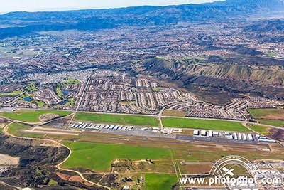 An aerial view of French Valley with its neighborhoods and the French Valley Airport