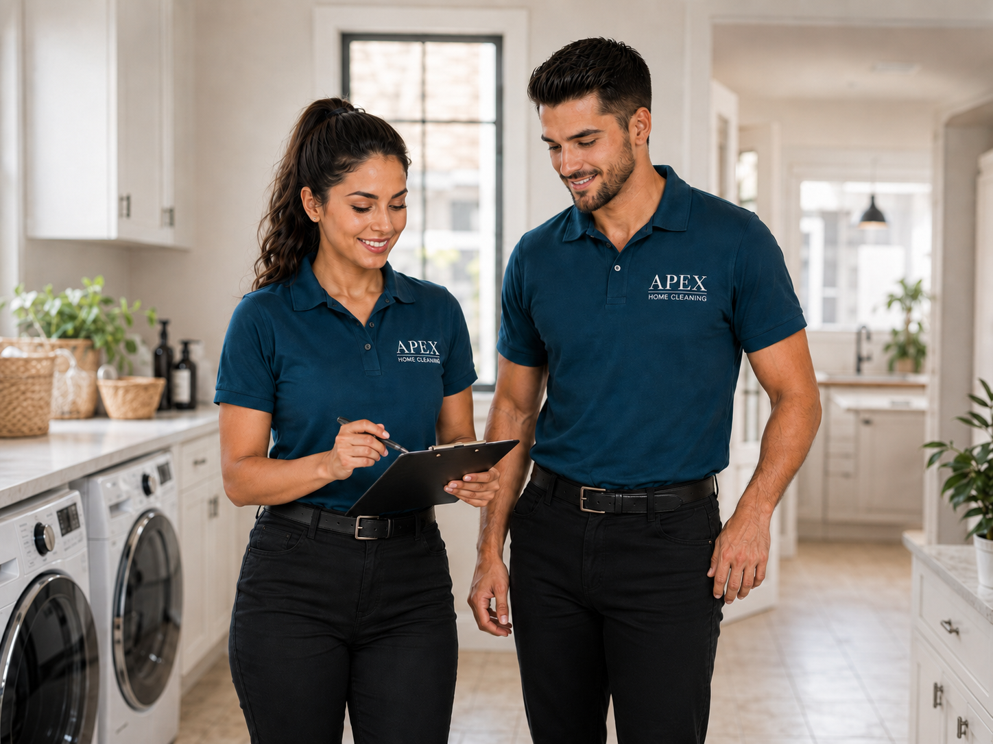 Apex maid team reviewing a cleaning plan in a Wildomar home