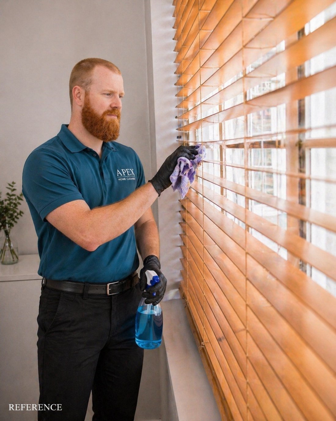 Apex cleaning pro detailing wood blinds and window